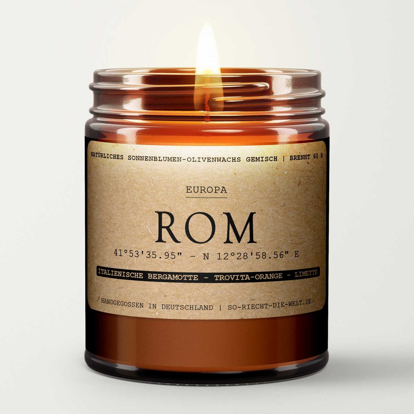 Rom Duftkerze -  Italienische Bergamotte | Trovita-Orange | Limette