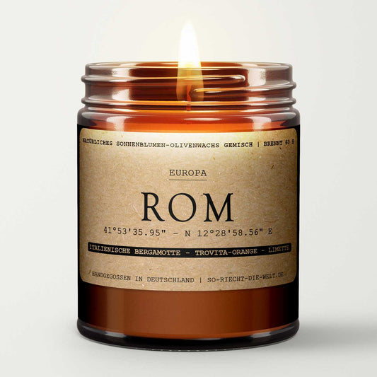 Rom Duftkerze -  Italienische Bergamotte | Trovita-Orange | Limette