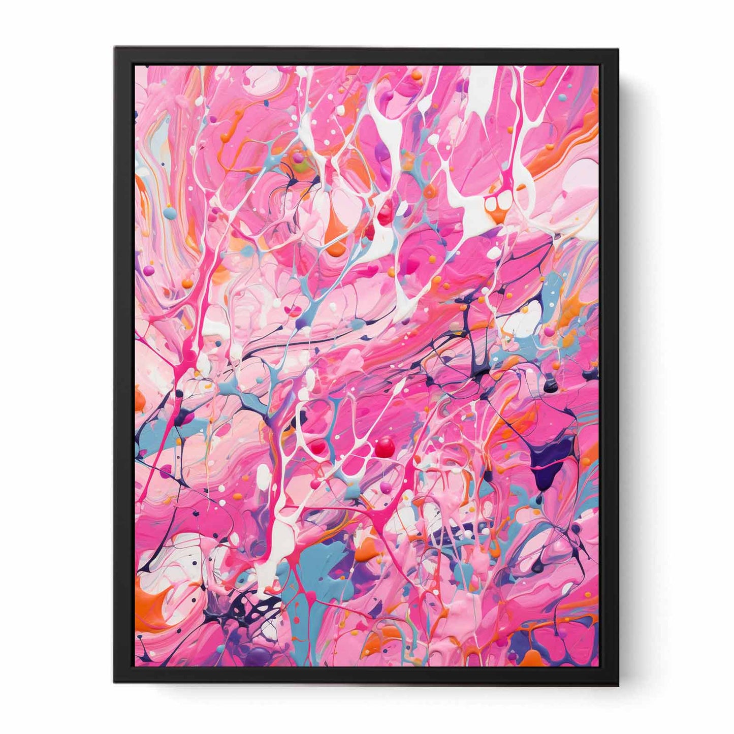 Pink Dripping Color Painting Canvas Art Print-4