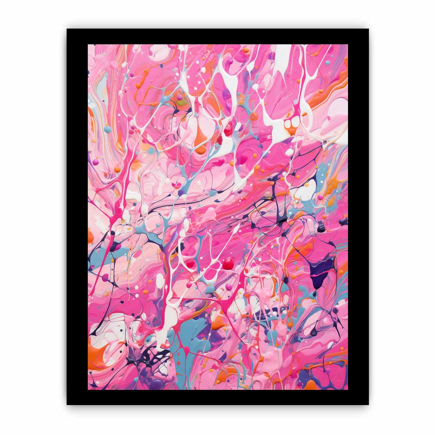 Pink Dripping Color Painting Canvas Art Print-7