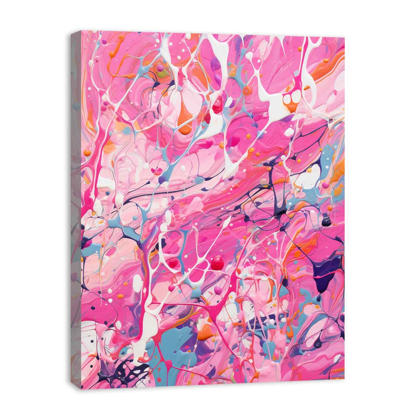 Pink Dripping Color Painting Canvas Art Print-3