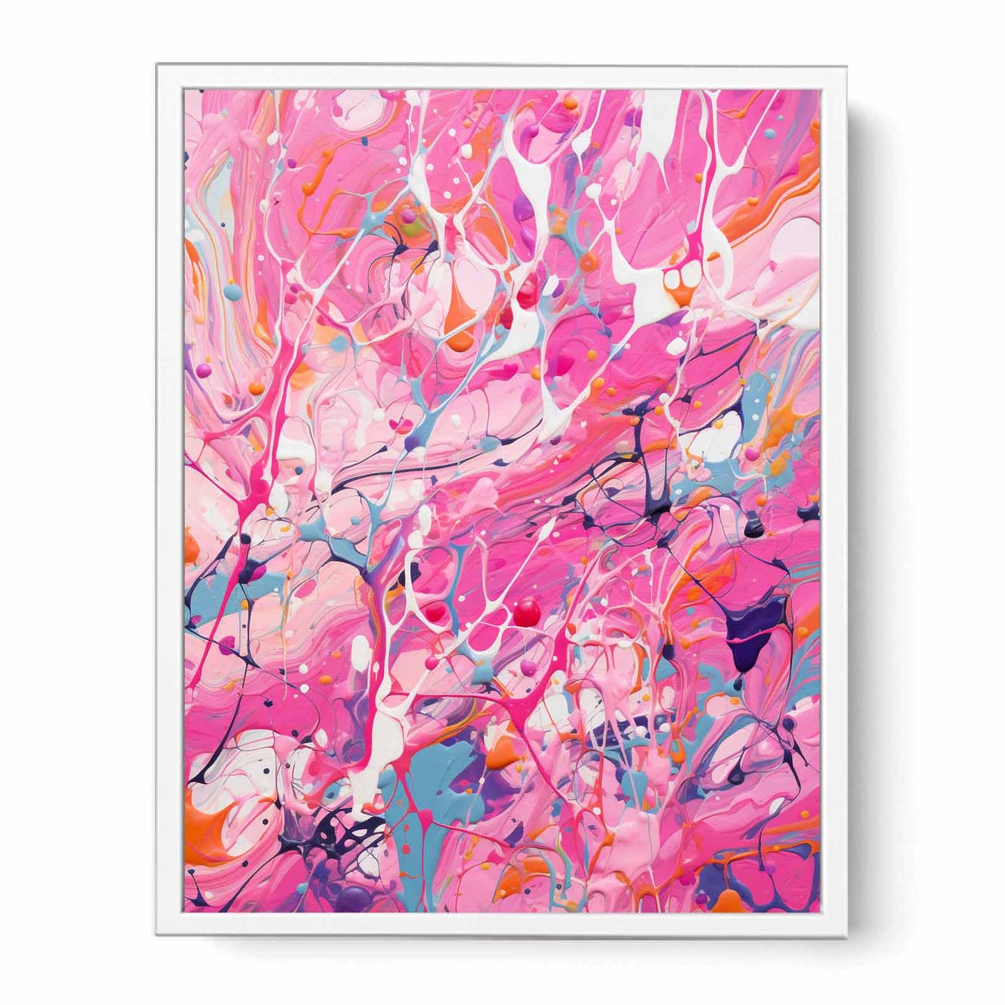 Pink Dripping Color Painting Canvas Art Print-5