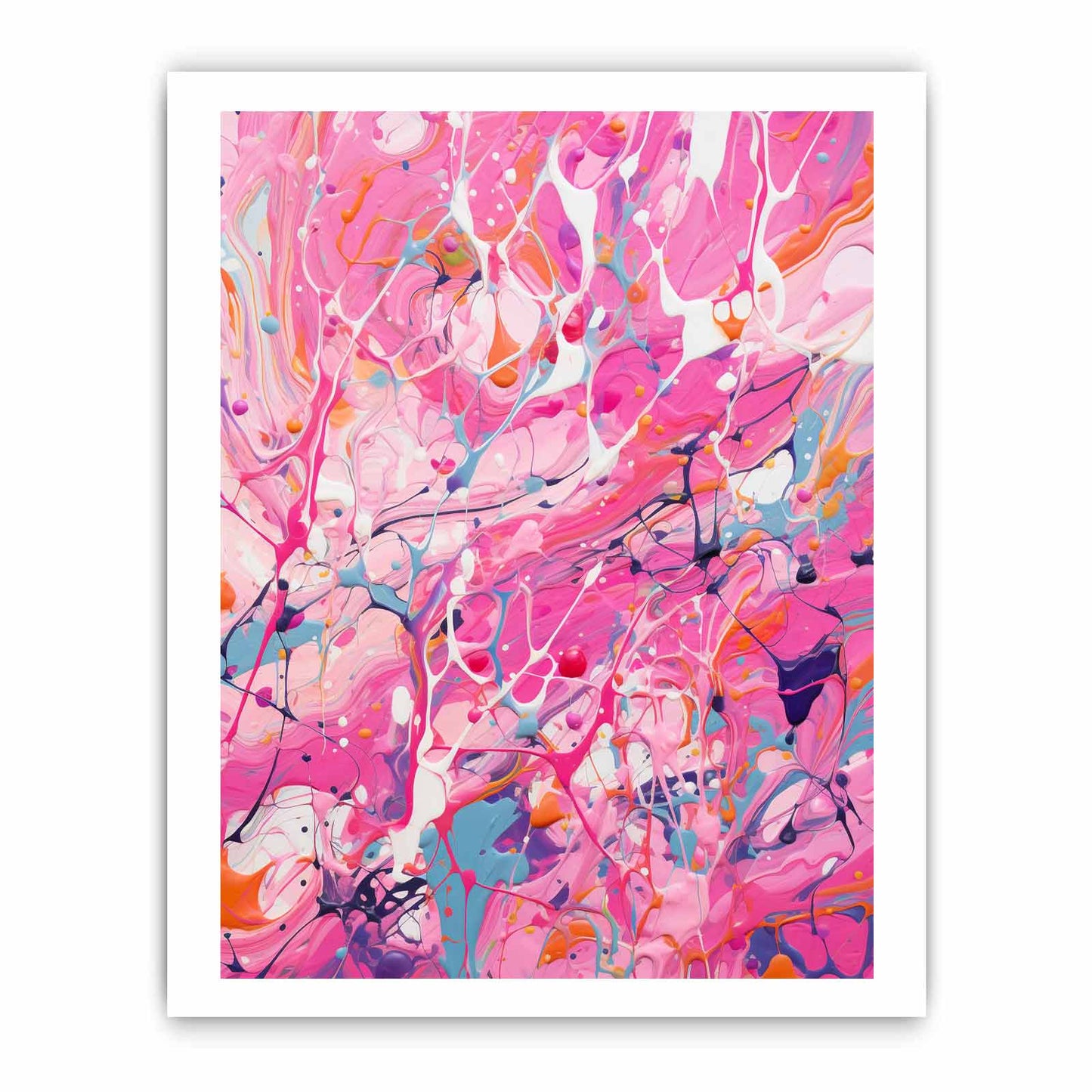 Pink Dripping Color Painting Canvas Art Print-8