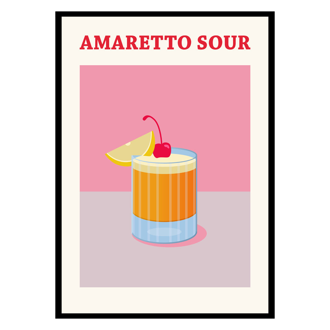 Amaretto Sour Cocktail Italy Poster-0