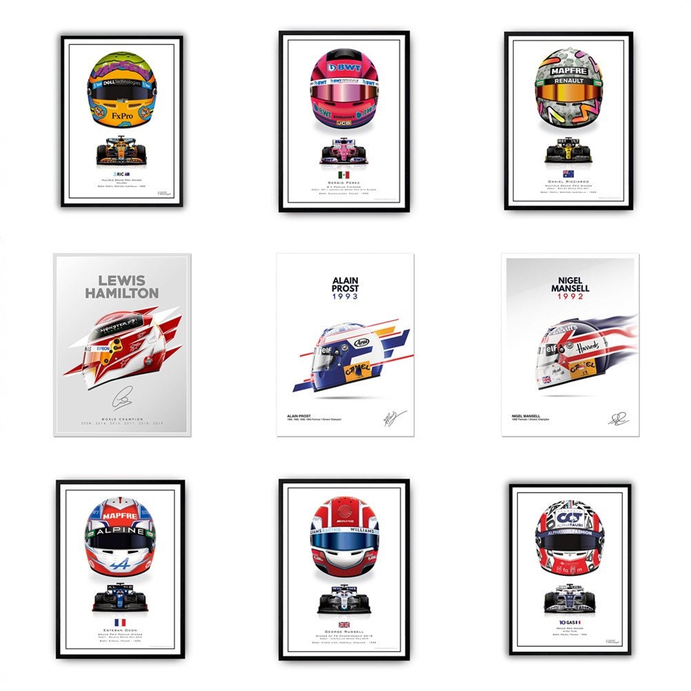 Poster Formel 1 Helmet - ohne Rahmen