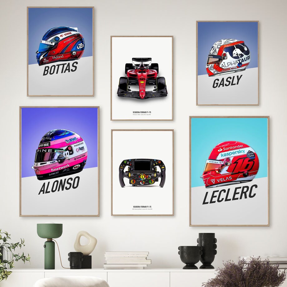 Poster Formel 1 Helmet Driver - ohne Rahmen