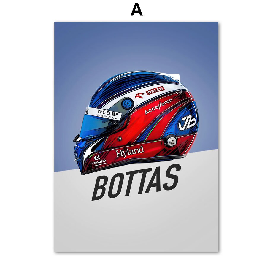 Poster Formel 1 Helmet Driver - ohne Rahmen