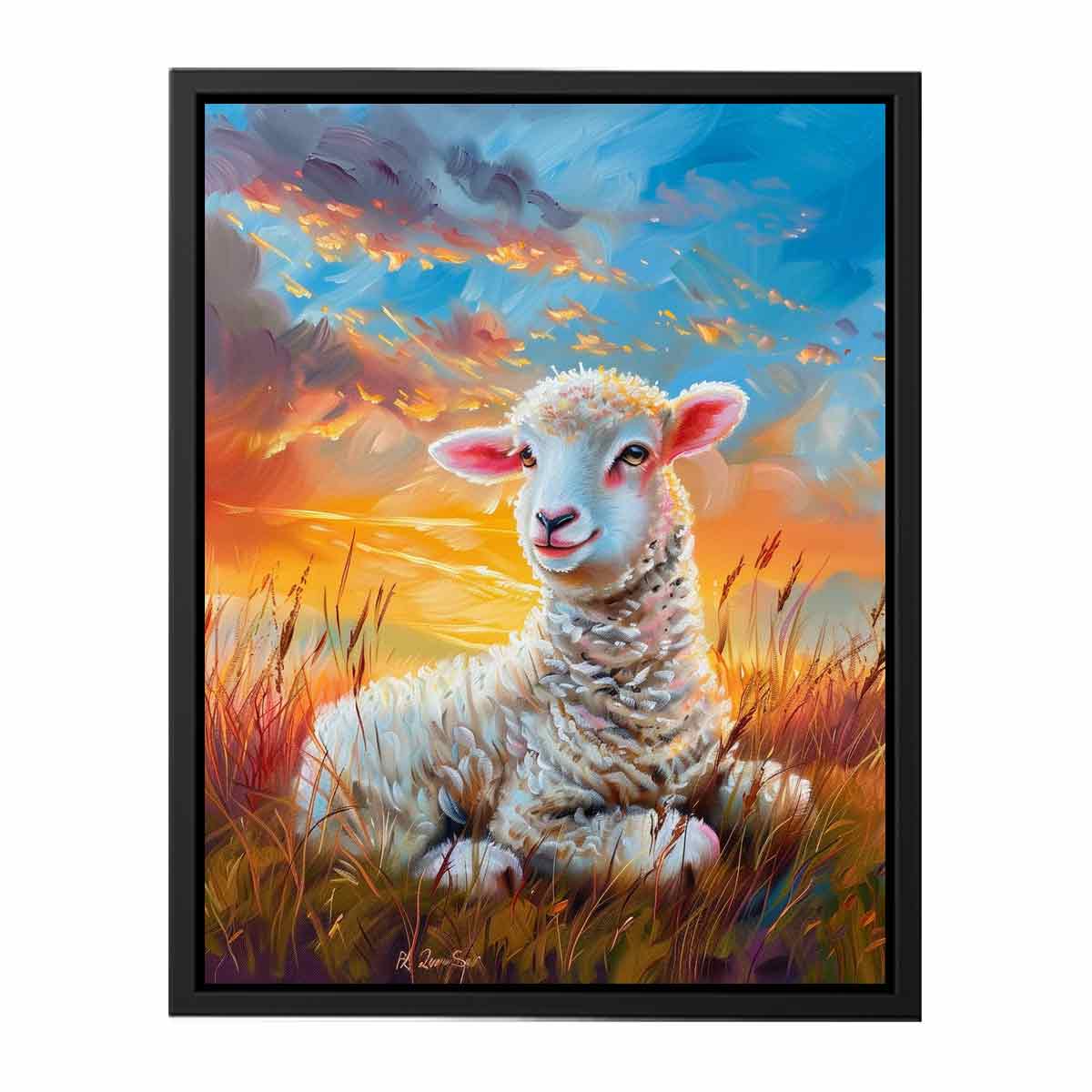 Baby Sheep Canvas Art Print-4