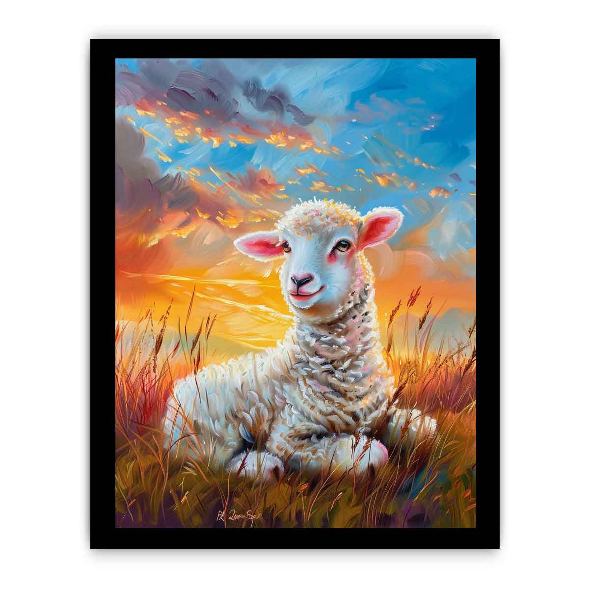 Baby Sheep Canvas Art Print-7