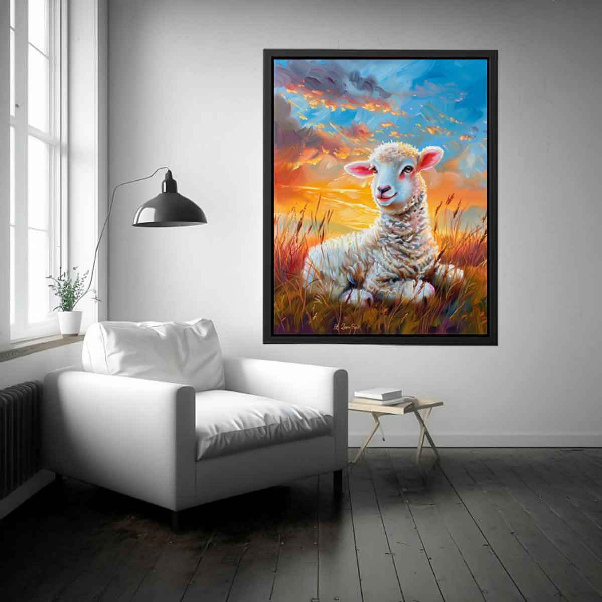 Baby Sheep Canvas Art Print-1