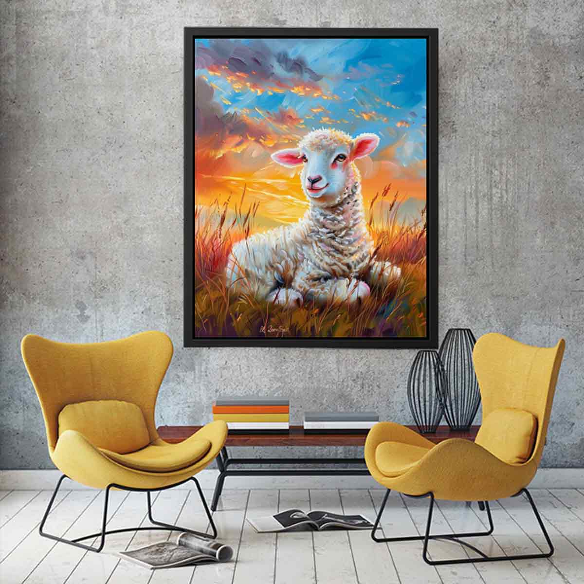 Baby Sheep Canvas Art Print-2