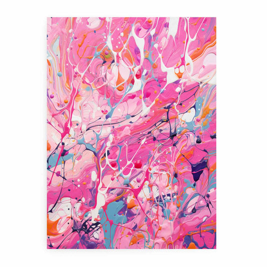 Pink Dripping Color Painting Canvas Art Print-0
