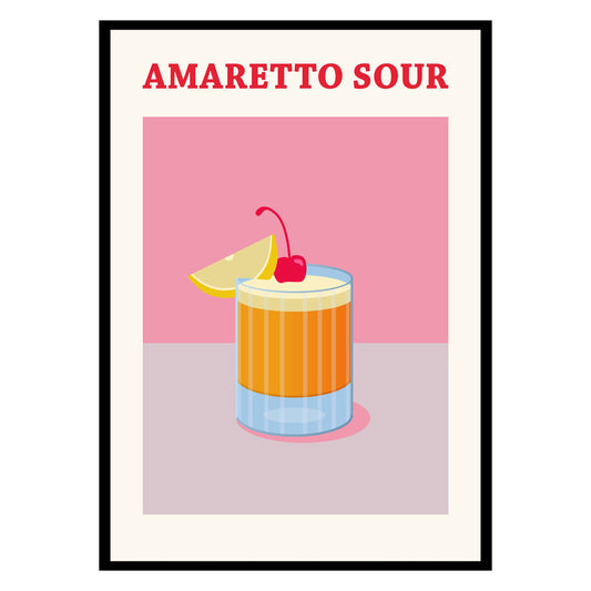 Amaretto Sour Cocktail Italy Poster-0