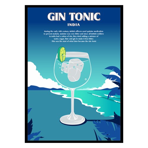Gin Tonic Cocktail Poster-0
