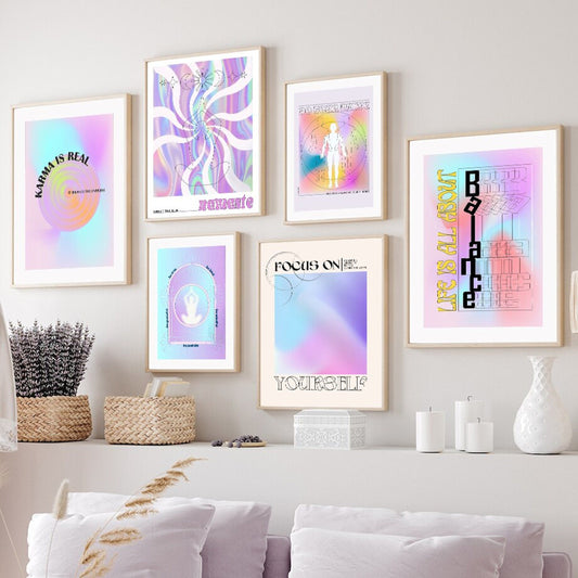 Poster Positive Gedanken, Namaste und Karma ist echt als Deko Print ohne Rahmen-0