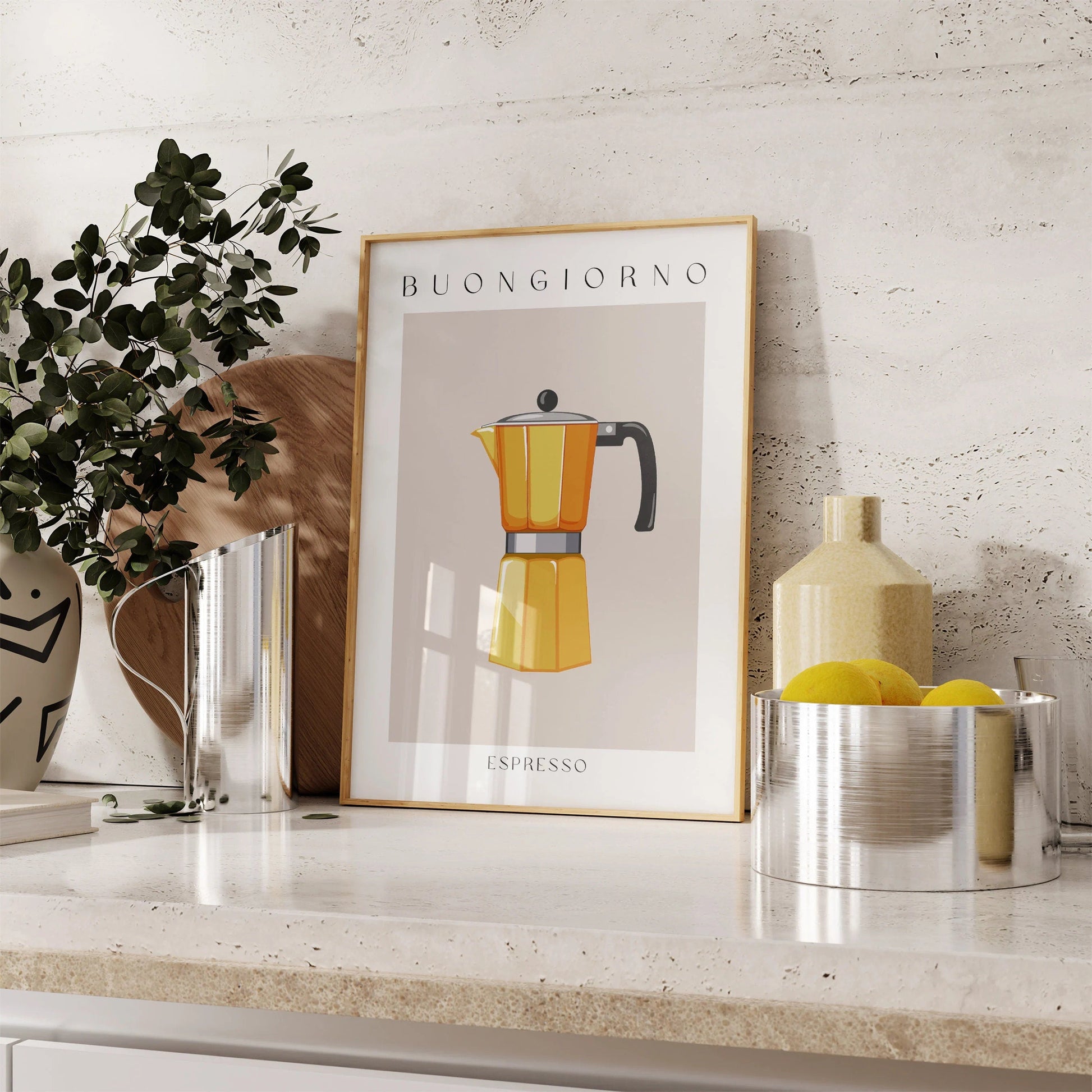 Küche Wand Kunst Poster · Geschenkidee · Moka Espresso · Kaffee Wandkunst · Barista · Morning Coffee · Wand Deko · Deko Print ohne Rahmen-1