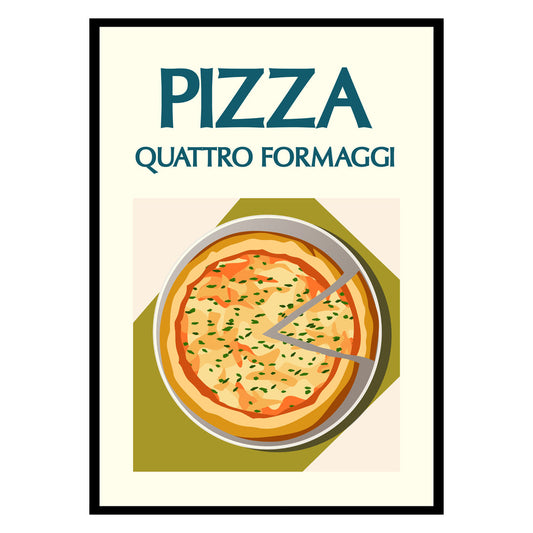 Quattro Formaggi Pizza Poster-0